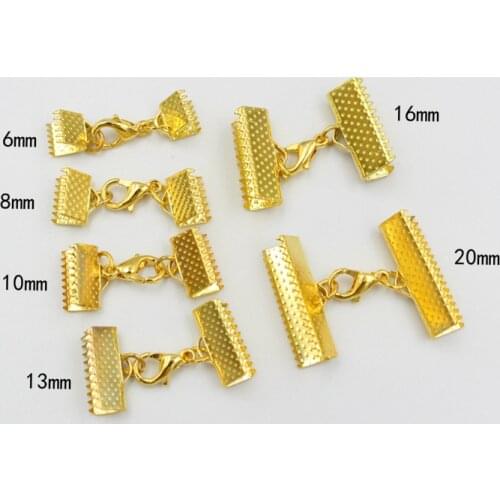 10pcs Leather Cord End Fastener Clasps with Lobster Clasps Connectors For Bracelet Diy Jewelry Making Findings