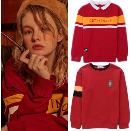 Wizard School Hufflepuff Ravenclaw Slytherin Cosplay Costume Sweatshirts Uniform Embroidery Hoodie Thick Velvet Coat Sweater