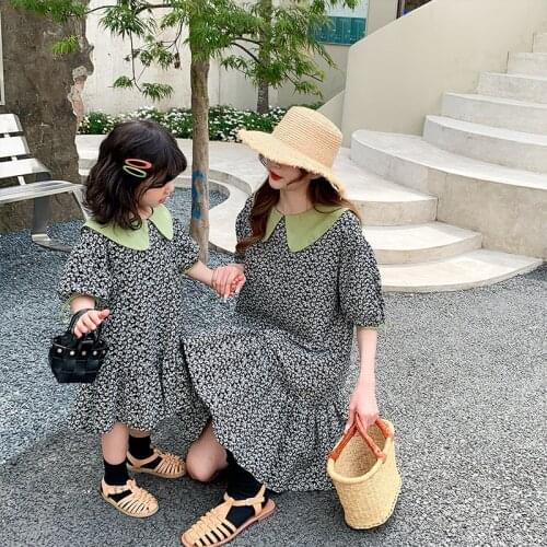 Mama Girls Vestidos Mommy and Me Dresses Summer 2021 Mother Daughter Clothes Family Look Mom Mum Baby & Girls Dress Outfits