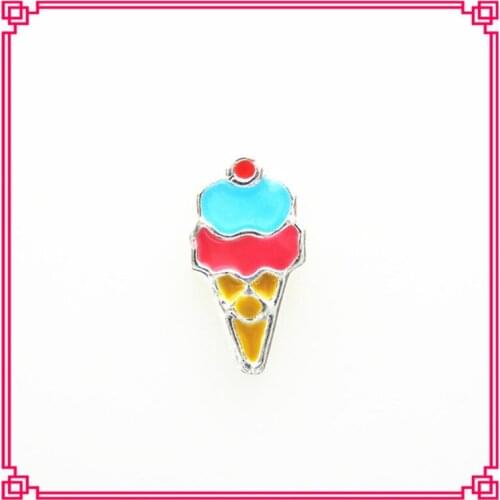Hot Selling 30pcs Ice Cream Floating Charms Living Glass Memory Floating Pendant Necklace Lockets Charms DIY Jewelry Charms