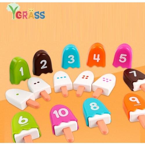Math Toys Material Montessori Toddler Digital Candy Ice Cream Number Match Color Shape Game Toy Kids Early Learning Education