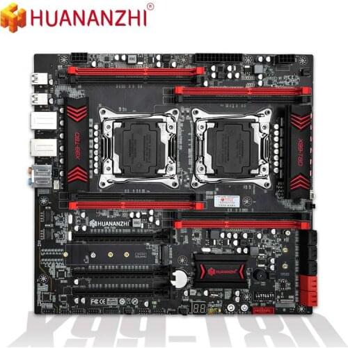 HUANANZHI X99 T8D Motherboard Intel Dual CPU LGA 2011-3 E5 V3 DDR3 RECC M.2 NVME NGFF USB3.0 E-ATX Server Mainboard