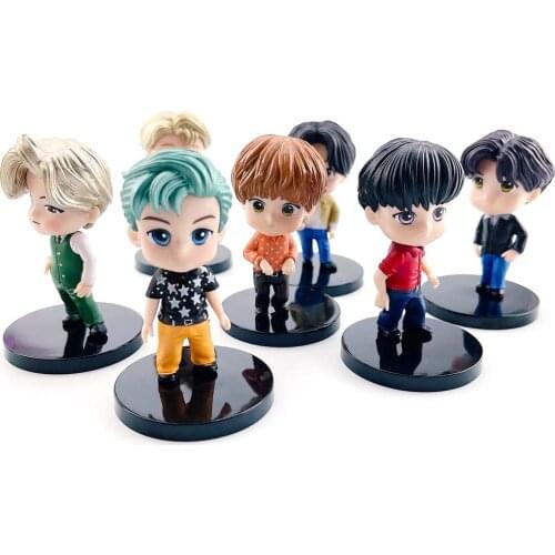 7PCS/set Kpop Bangtan-Boys Model Figure Action Toys For Girls Women Car Ornaments Doll Adult Decor Gift JIMIN-JIN-JUNG-KOOK-SUGA