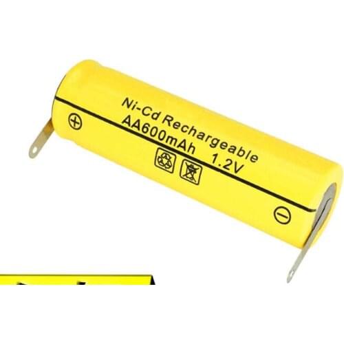 10PCS FREESHIPPING NEW battery AA600mAh 1.2V AA NO.5 600mah Ni-Cd Rechargeable batteries With welding feet