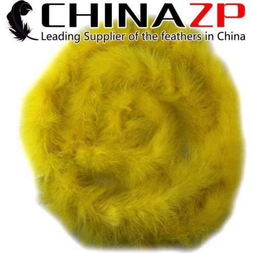No.1 Plumage Supplier CHINAZP Factory 20g 20yards/lot Top Quality Dyed Yellow Turkey Marabou Feather Boa