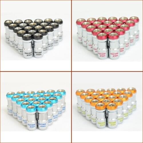 New Arrival, 20 pcs/set Volk Racing Formula Nuts Wheels Lock Lugs Nuts M12 x 1.5 4 Colors Black Yellow Blue Red Steel Nuts
