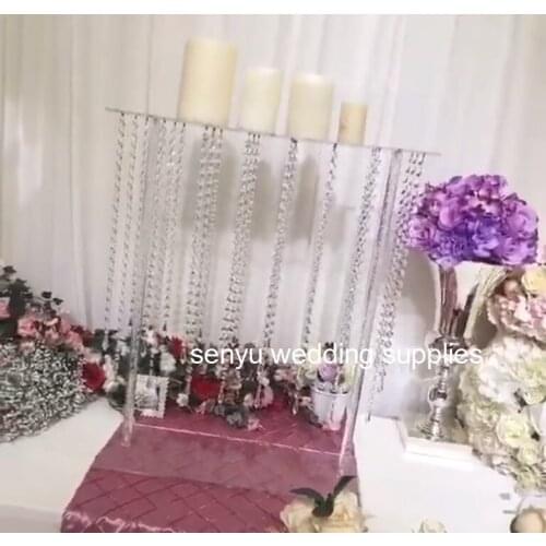 New arrival clear acrylic crystal candelabra wedding centerpiece and flower stand decoration senyu0661