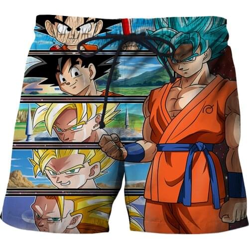 New Z Goku 3D Mens Shorts Summer Island Vacation Beach Shorts Men Baggy 3D Printed Casual Loose Comfortable Running Sport Short
