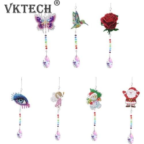 Crystal Light Catching Wind Chimes Jewelry Handmade Hanging Angel Tears Diamond Sunburst Wind Chime Pendant Garden Home Decor