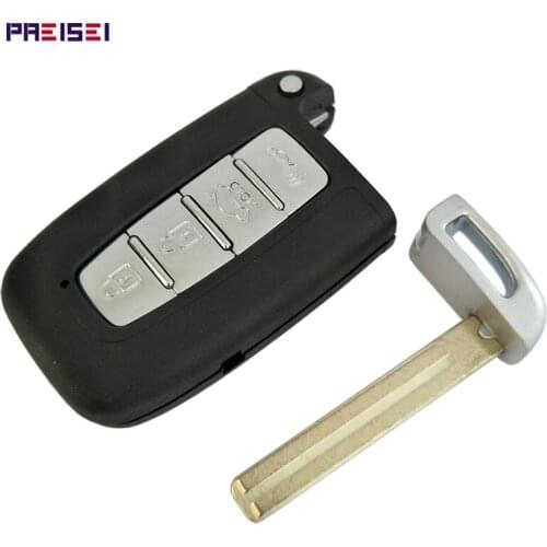 PREISEI 4 Button Car Smart Remote Key Shells Fob Replacements For Hyundai IX35 Key