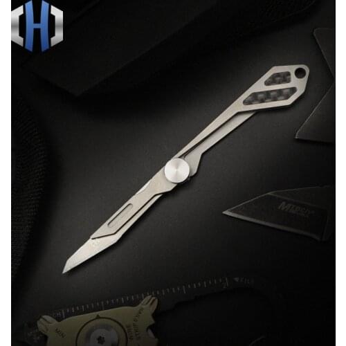 Titanium Alloy Folding Knife Sharp EDC Unpackage Knife Portable Mini Utility Knife