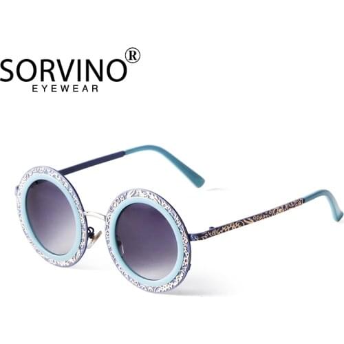 Fashion New Round Sunglasses Women 2021 Luxury Brand Classic Mirror Metal Lace 4 Colors Big Frame uv400 Female Trendy Glasses