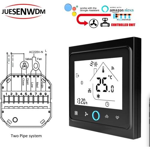24V Valve THERMOSTAT WIFI/MODBUS&RS485 2-Tube Fan Coil with Modulating Fan 220V Output Replace Dubai Temperature Controller