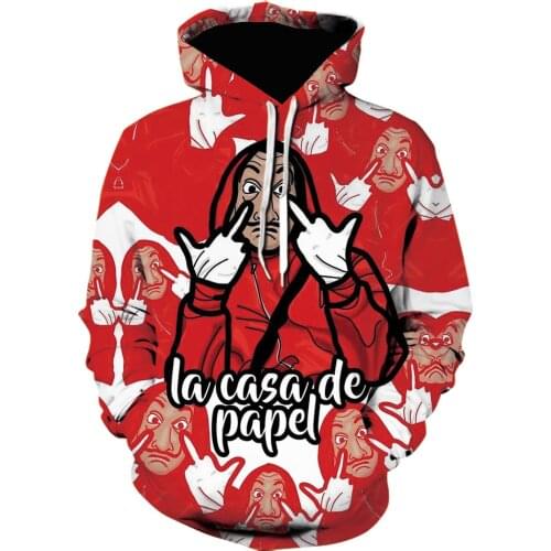 La Casa De Papel Hoodies 3D Print Women Men Jogging Sweatshirt Money Heist The Paper House Casual Streetwear Pullovers Fashion