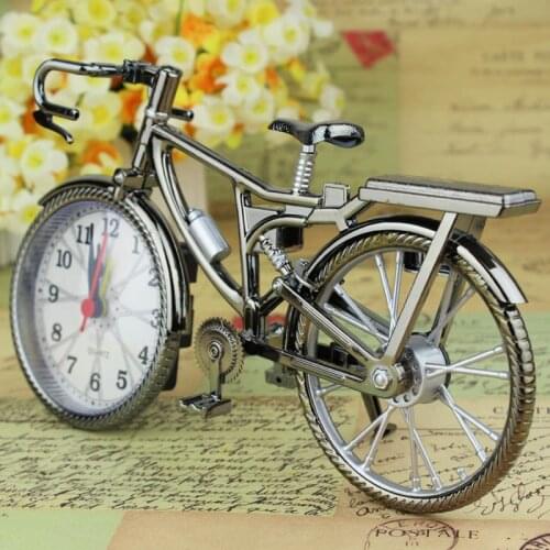 Vintage Bike Shape Alarm Clock Fun Bicycle Clock Ornaments for Home Decor UD88