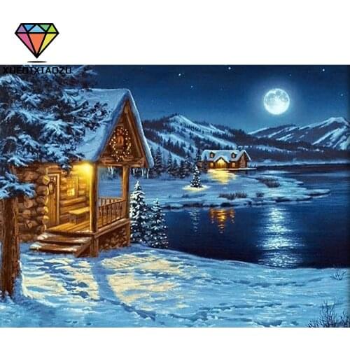 XUEQIXIAOZU Full Round Igloo scenery Diamond drawing Diamond embroidery 5D DIY Diamond setting Home decoration gifts 2020 New