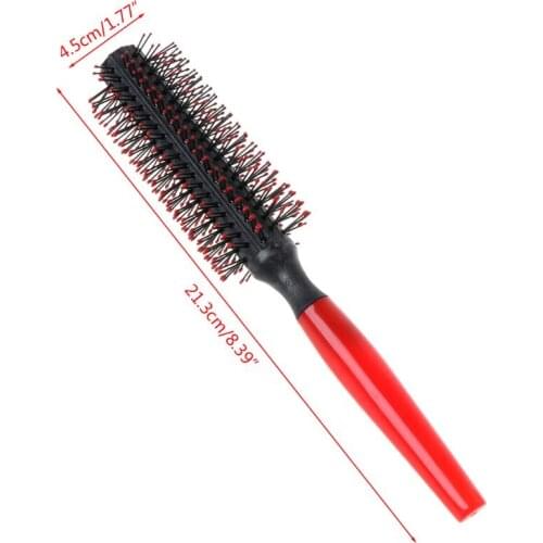 Women Girls Plastic Roll Round Curly Hair Comb Cylinder Pear Flower Round Hairdressing Massager Brush Beauty Salon Styling Tool