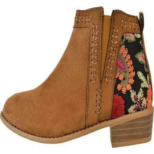 Womens boots western boots ethnic style 2020 new short boots women European and American embroidered Martin boots fashion
