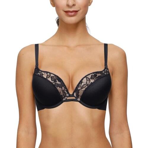 New Sexy Gather Bras For Women Push Up Lingerie Lace Seamless Bra Cup Plunge Female Underwear 30 32 34 36 38 40 42 44 A-E