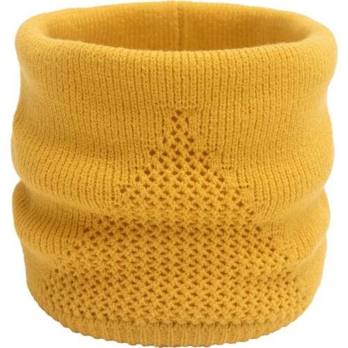 Winter Unisex Warm Knitted Ring Scarf Fleece Inside Elastic Knit Plush Scarves Men Women Thick Warmers Cotton Snood Neck Ring