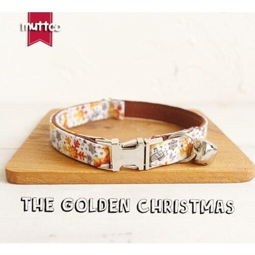 10pcs/lot MUTTCO Retailing self-design high quality personalized collar THE GOLDEN CHRISTMAS adjustable 2 sizes UCC061