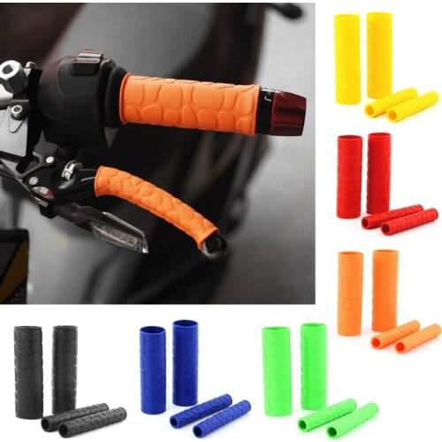 2 Pairs Anti-Slip Road Bike Brake Levers Comfortable Silicone Sleeve Universal Type Mountain Road Bike MTB G5AD