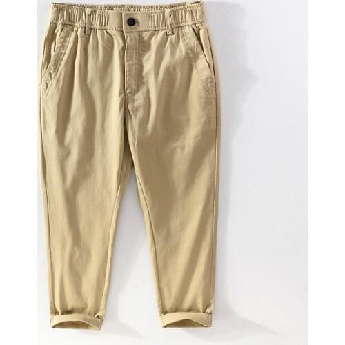 2021 Summer New Casual Pants for Men Cotton Slim Fit Chinos Fashion Trousers Male Brand Clothing Plus Size Pant