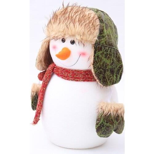 20x33cm Polar Fleece White Green Doll Snowman Doll Christmas Tree Ornaments Childrens Christmas Gift Desktop Decor Pendant