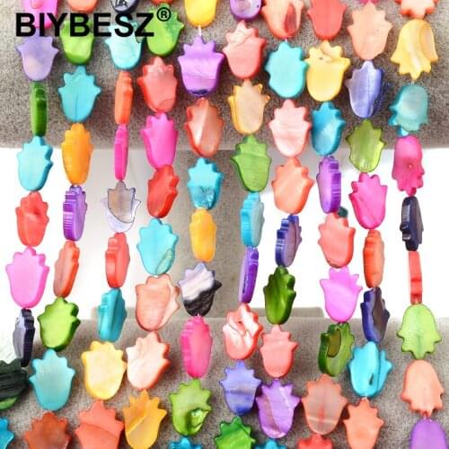 HOT Sale 26pcs/lots Palm Shape Shell Beads Spacer Beads For DIY Jewelry Making Handmade Accessories