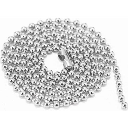 5pcs/lot silver tone 2.4mm Stainless Steel Silver Ball Bead Chains wholesale