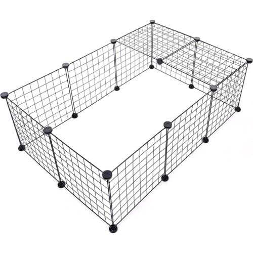 6PCS Foldable Pet Playpen Crate Iron Fence Puppy Kennel House Exercise Training Puppy Kitten Space Dog Gate Supplies For Rabbit