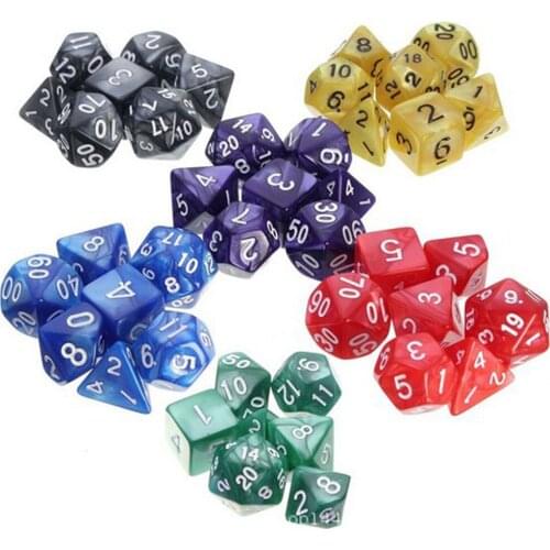 7pcs/Set dnd dice set dadi playing cubes dobbelstenen D4 D6 D8 D10 D20 Multi Sided polyhedral dice rpg dice
