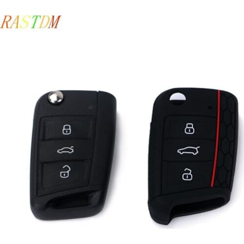 Car Accessories Key Case Key Bag Key Cover For Volkswagen VW Golf 7 mk7 Skoda Octavia A7 Silicone Key Portect Case car-styling