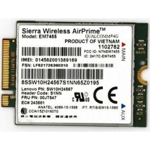 Wireless Adapter Card for 00JT547 4G GOBI6000 EM7455 LTE WWAN Module Card Lenovo Thinkpad X260 T460 P70
