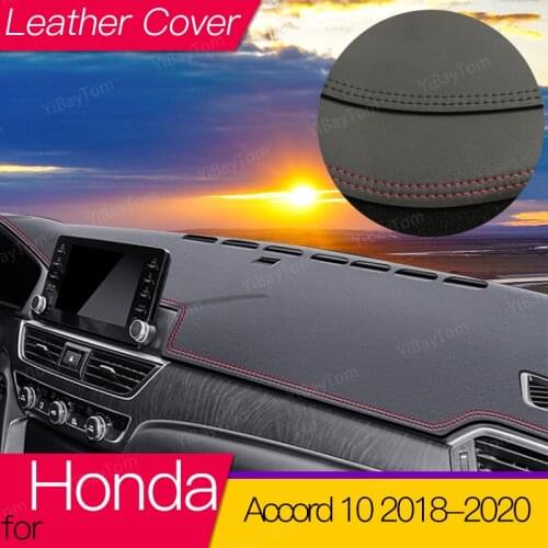 For Honda Accord G10 2018 2019 2020 2021 Suede Leather Dashmat Dashboard Cover Pad Dash Mat Carpet Car-styling Assessoires