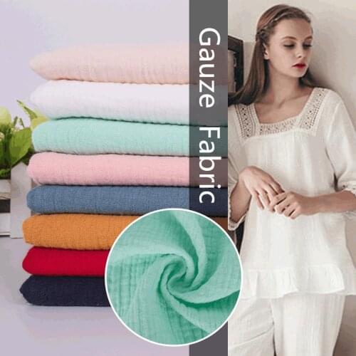 50cmx130cm 100% Cotton Drape Fabric Double Gauze Crepe Baby Clothes Fabric Ladies Skirt Sleepwear Fabrics
