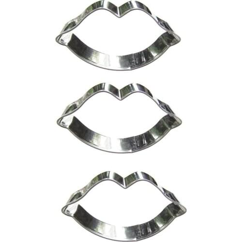 Lips shape 3 piece biscuit cutting molds, baking tools, cake decorating soft candy tools