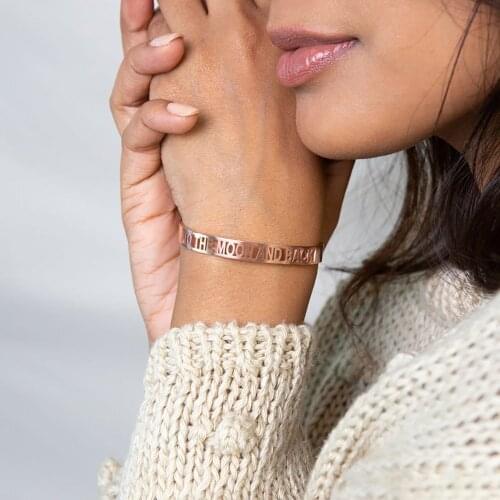 Fils Custom Cuff Bracelet-Personalized Hollow Name Adjustable Cuff Bangle-Summer Cool Cuff-Bracelet for Woman-Bridesmaids Gift