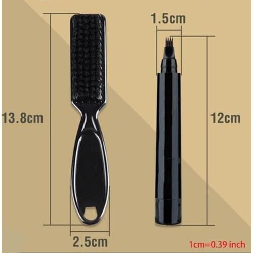 Beard Pencil Filler Beard Filling Pen Kit Barber Pencil With Brush Salon Facial Hair Styling Eyebrow Tool Male Mustache