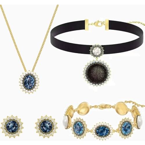 SWA 2020 Classic Temperament Millennium Blue Necklace Set To Give Girlfriend The Best Gift For Elegant Romantic Birthday Holiday