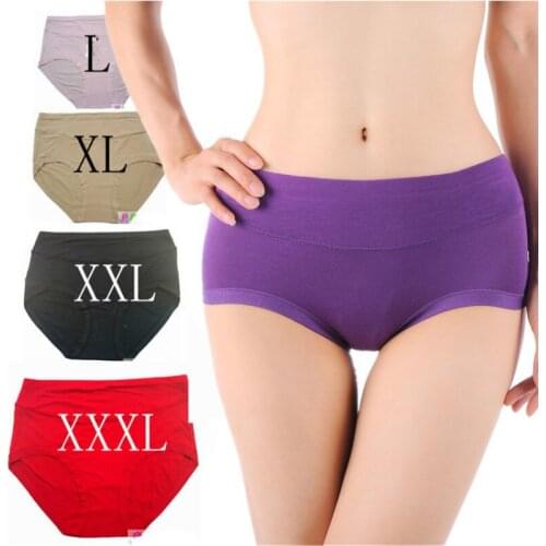 Yasemeen Mid Waist Bamboo Fiber Comfort Underwear Breathable Cotton Briefs M L XL 2XL 3XL Big Size Panties for Women Comfortable