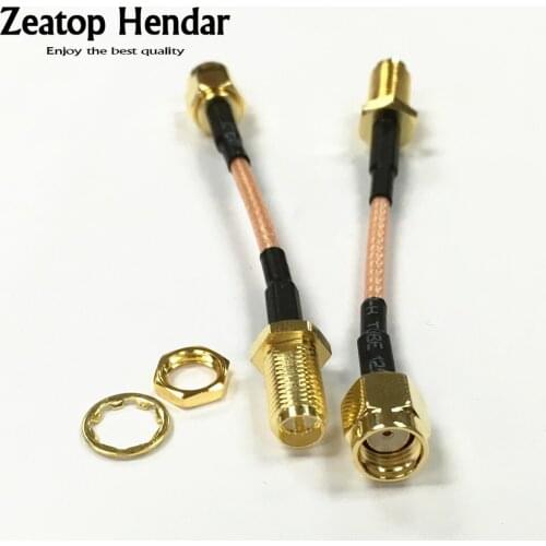 10Pcs RP SMA Male To RP SMA Female Jack RF Coaxial Bulkhead Crimp Connector RG316 Coax Cable Jumper Pigtail 5CM 10CM 15CM 20CM