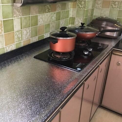 Kitchen Oil-proof Stickers High Temperature Resistant Waterproof Self-adhesive Cabinet Wallpaper Aluminum Foil Factory Customize