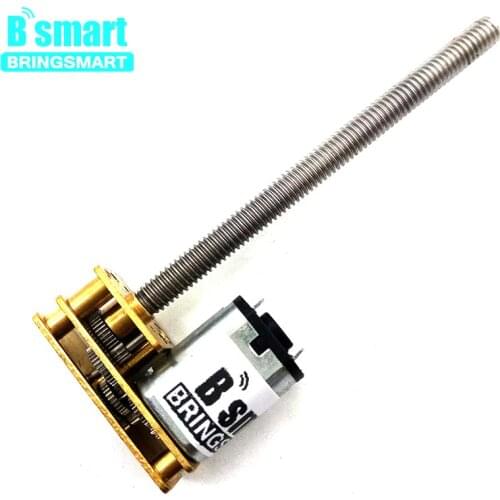 Bringsmart Micro Gear Motor 1024-N20 12V Threaded Shaft M4 Shaft Length 55MM Reversible 250RPM Low Speed 6V Reduction Motor