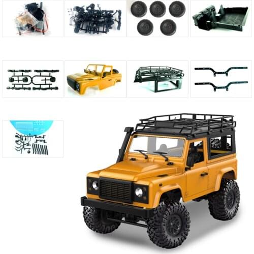 MN90 1:12 4WD 2.4G RC Climbing Car D90 RC Off-road Vehicle DIY Assembly Model Vehicle Model Building Kits Version Yellow