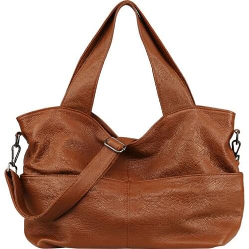 Genuine Leather Soft Large Handbag Shopping Shoulder Bags For Women