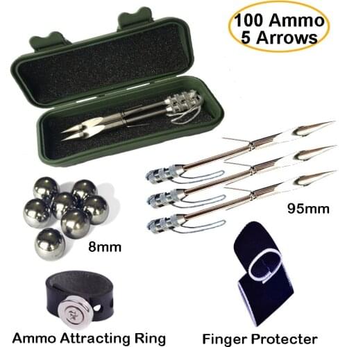 Smart Kingfisher Pack of 5 Short Fishing Arrow Slingshot catapult Speargun Bow Sharper Head Stainless Steel Shaft Packing Box