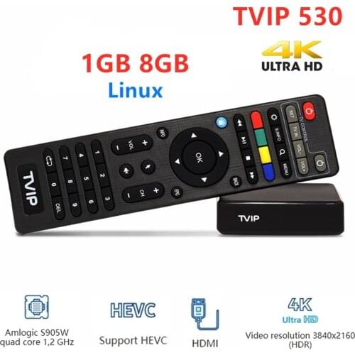Original TVIP 530 S905W 1G 8G Linux tv box IPTV streaming box 20pcs/lot tvip s box v530