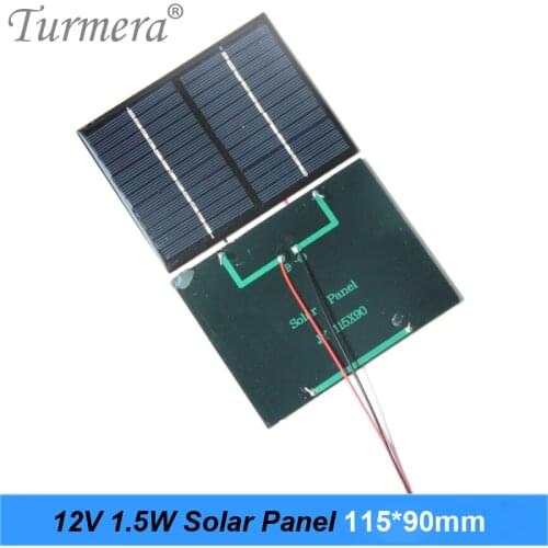 12V 1.5W Solar Panel 115x90mm Portable Mini Power System Charging for Lamp,DIY Batteries Cell Phone and Electric Toy Use Turmera