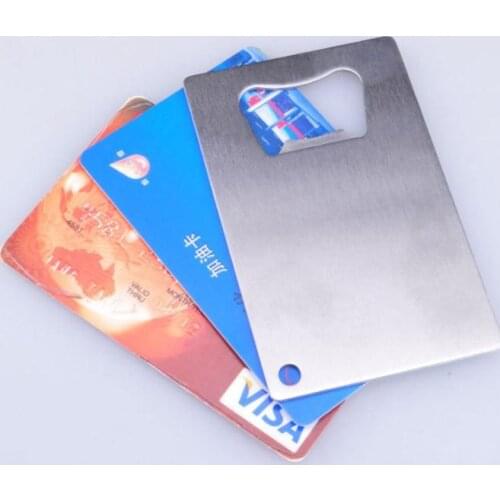 Top Quality 500 Piece Free Shipping Wallet Size Stainless Steel Credit Card Bottle Opener Business Card Beer Openers SN1646